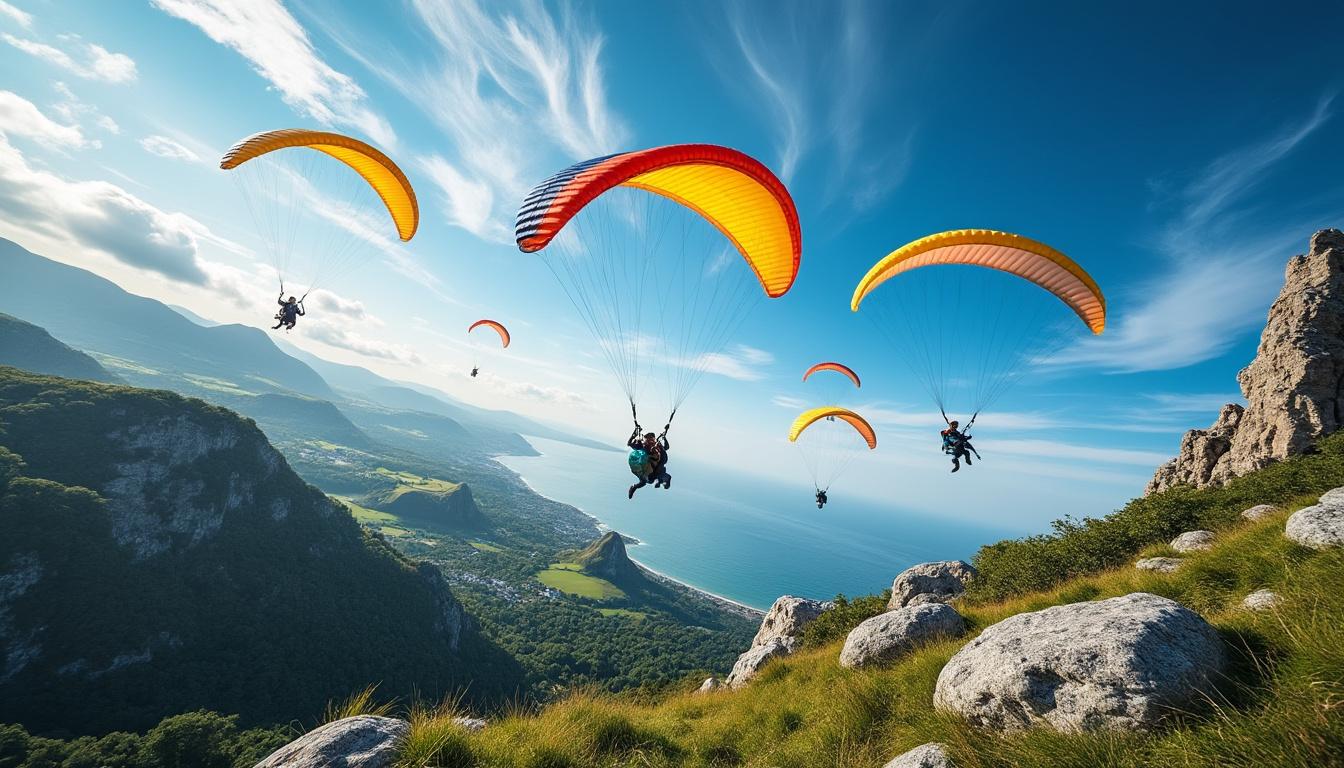 découvrez le parapente au menez hom, une activité spectaculaire en bretagne offrant des vues imprenables et des sensations uniques. partez à l'aventure dans un cadre naturel exceptionnel.